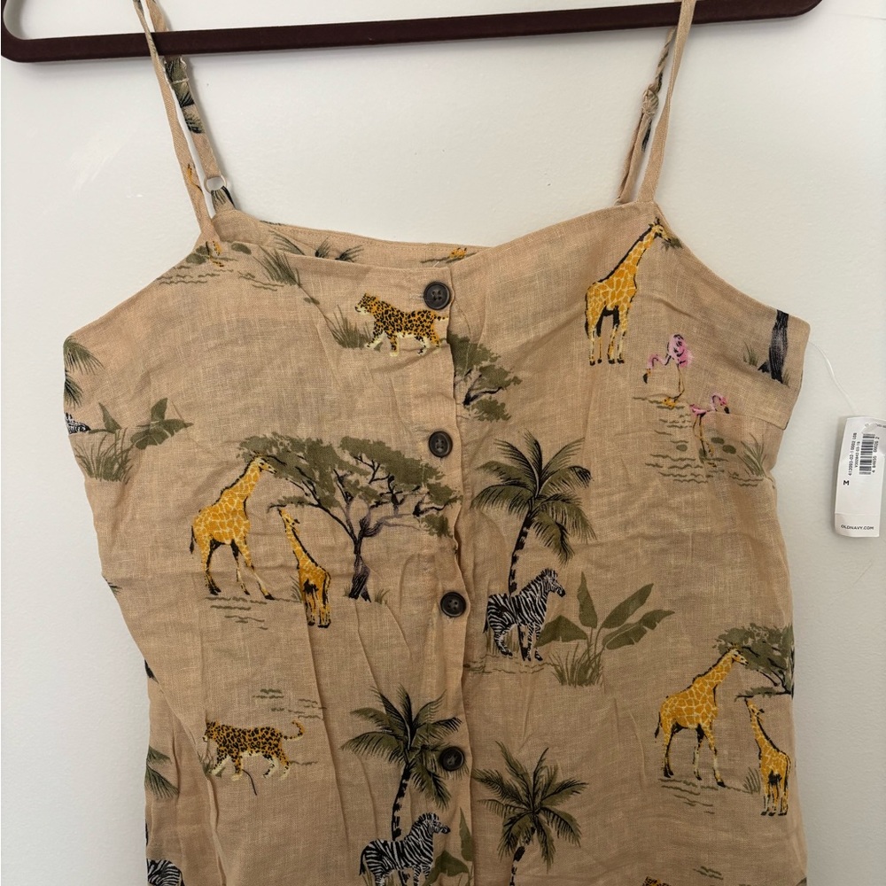 Old Navy Beige Safari Print Top